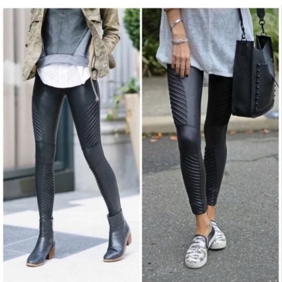Spanx Faux Leather Moto Leggings size XL - Picture 1 of 12